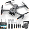 Foldable Drone, 1080P HD FPV Camera Wifi RC Quadcopter, 360° Flip, Waypoint Flight, for Kids Adult and Beginners Black,2 Batteries